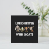 Leven is beter met geiten, geitenliefhebber, geit kaart (Staand voorkant)