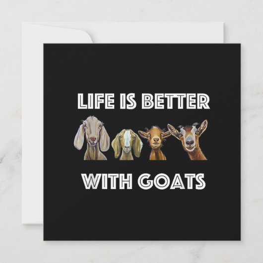 Leven is beter met geiten, geitenliefhebber, geit kaart (Voorkant)