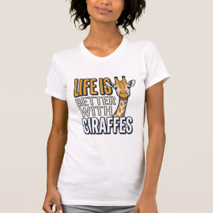 Leven is beter met giraffen vintage shirt ontwerp_