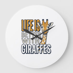Leven is beter met giraffen vintage shirt ontwerp_ grote klok