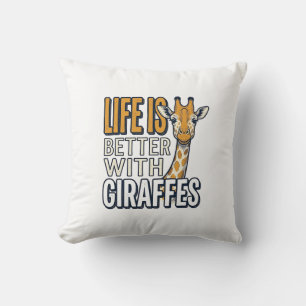 Leven is beter met giraffen vintage shirt ontwerp_ kussen