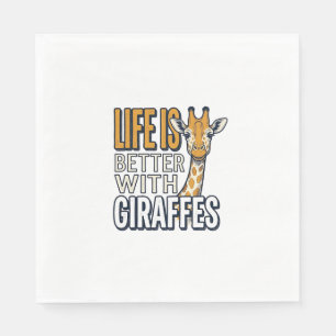 Leven is beter met giraffen vintage shirt ontwerp_ servet