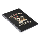 Leven Is Beter Met Hond Cartoon Notitieboek (Rechterzijde)