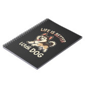 Leven Is Beter Met Hond Cartoon Notitieboek (Linkerzijde)