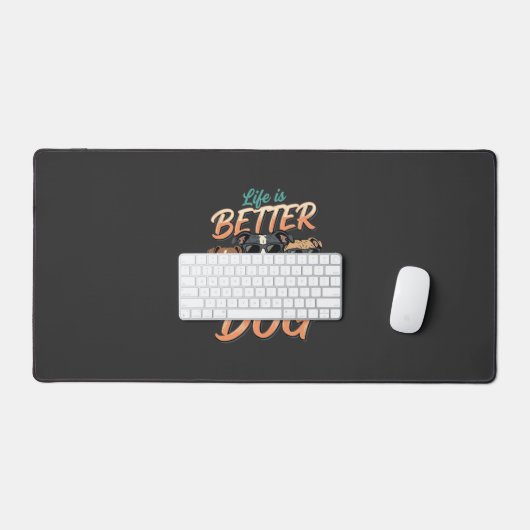 Leven Is Beter Met Hond Vector Bureaumat (Keyboard & Muis)