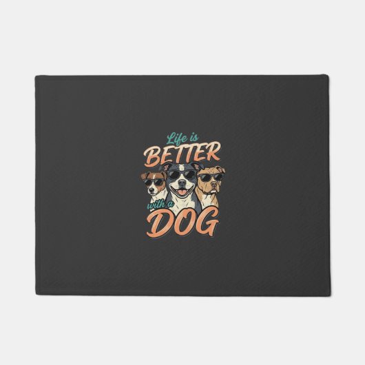 Leven Is Beter Met Hond Vector Deurmat (Voorkant)