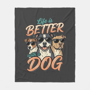 Leven Is Beter Met Hond Vector Fleece Deken