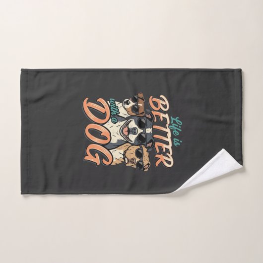 Leven Is Beter Met Hond Vector Handdoek (Handdoek)