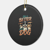 Leven Is Beter Met Hond Vector Keramisch Ornament (Links)