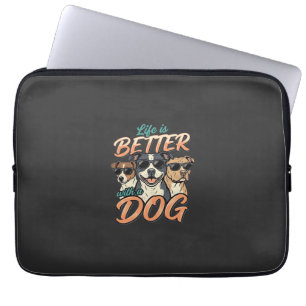 Leven Is Beter Met Hond Vector Laptop Sleeve