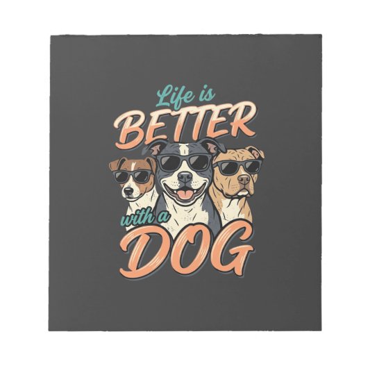 Leven Is Beter Met Hond Vector Notitieblok (Voorkant)