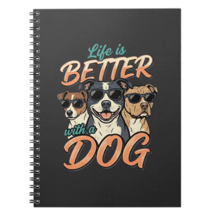 Leven Is Beter Met Hond Vector Notitieboek