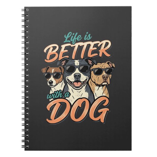Leven Is Beter Met Hond Vector Notitieboek (Voorkant)