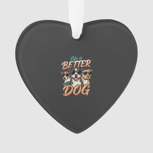 Leven Is Beter Met Hond Vector Ornament (voorkant)