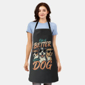 Leven Is Beter Met Hond Vector Schort (Gedragen)