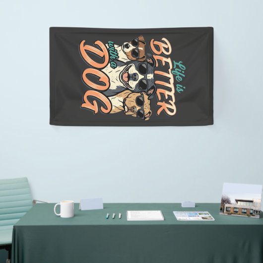 Leven Is Beter Met Hond Vector Spandoek (Beurs)