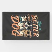 Leven Is Beter Met Hond Vector Spandoek (Horizontaal)