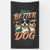 Leven Is Beter Met Hond Vector Spandoek (Verticaal)