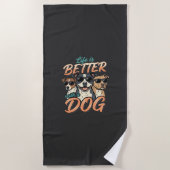 Leven Is Beter Met Hond Vector Strandlaken (Voorkant)