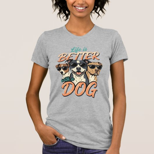 Leven Is Beter Met Hond Vector T-shirt (Voorkant)