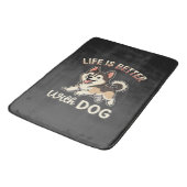 Leven Is Beter Met Honden Cartoon Badmat (Gekanteld)