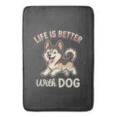 Leven Is Beter Met Honden Cartoon Badmat (Voorkant Verticaal)