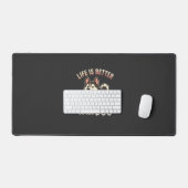 Leven Is Beter Met Honden Cartoon Bureaumat (Keyboard & Muis)