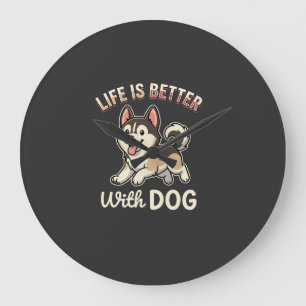 Leven Is Beter Met Honden Cartoon Grote Klok