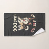 Leven Is Beter Met Honden Cartoon Handdoek (Handdoek)