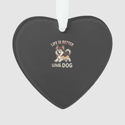 Leven Is Beter Met Honden Cartoon Ornament (voorkant)