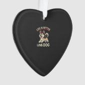 Leven Is Beter Met Honden Cartoon Ornament (voorkant)