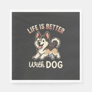 Leven Is Beter Met Honden Cartoon Servet