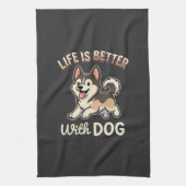 Leven Is Beter Met Honden Cartoon Theedoek (Verticaal)