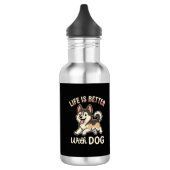 Leven Is Beter Met Honden Cartoon Waterfles (Links)
