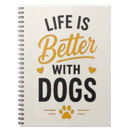 Leven is beter met honden typografie voor hondenli notitieboek