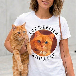 Leven is beter met kat Persoonlijke Kitten Foto T-shirt