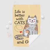 Leven Is Beter Met Katten Doodle Golfhanddoek (Insitu)