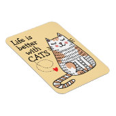 Leven Is Beter Met Katten Doodle Magneet (Rechterzijde)