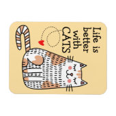 Leven Is Beter Met Katten Doodle Magneet (Horizontaal)