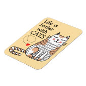 Leven Is Beter Met Katten Doodle Magneet (Linkerzijde)