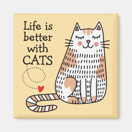 Leven Is Beter Met Katten Doodle Magneet (Voorkant)