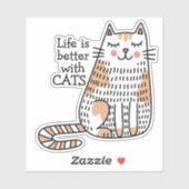 Leven Is Beter Met Katten Doodle Sticker (Vel)
