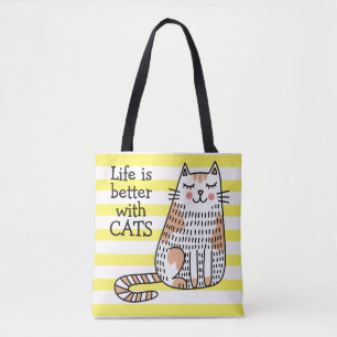 Leven Is Beter Met Katten Doodle Tote Bag