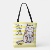 Leven Is Beter Met Katten Doodle Tote Bag (Achterkant)