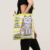 Leven Is Beter Met Katten Doodle Tote Bag (Dichtbij)