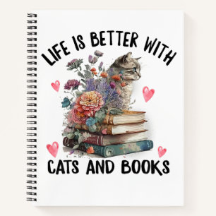 Leven is beter met katten en boeken Grappige kat