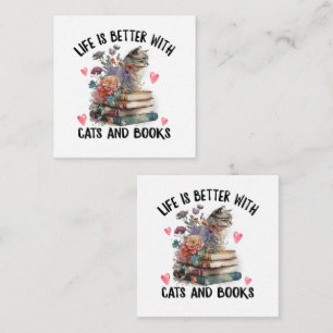 Leven is beter met katten en boeken Grappige kat Notitiekaartje