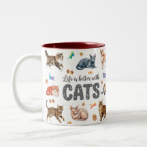 Leven is beter met katten Fun T-shirt voor kattenl