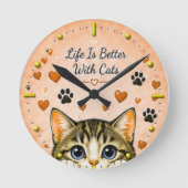 Leven is beter met katten klok voor kattenliefhebb (Voorkant)
