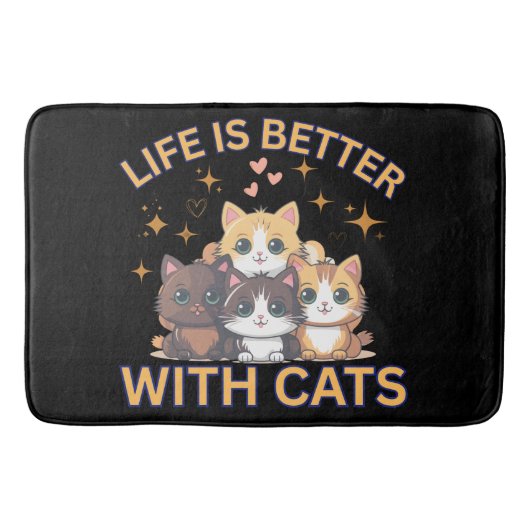 Leven is beter met katten Knuffelkatten badmat (Voorkant)